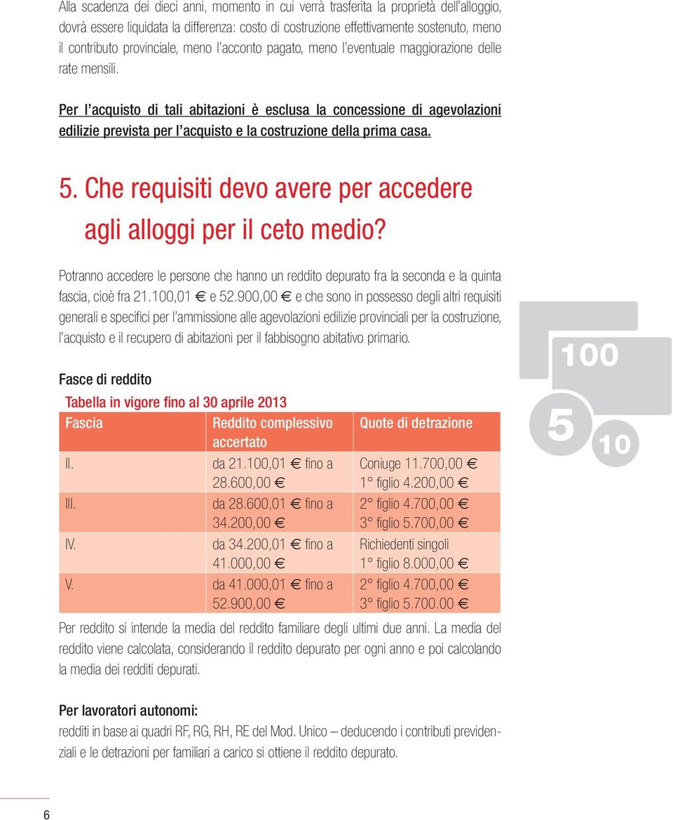 Per l acquisto di tali abitazioni è esclusa la concessione di agevolazioni edilizie prevista per l acquisto e la costruzione della prima casa. 5.