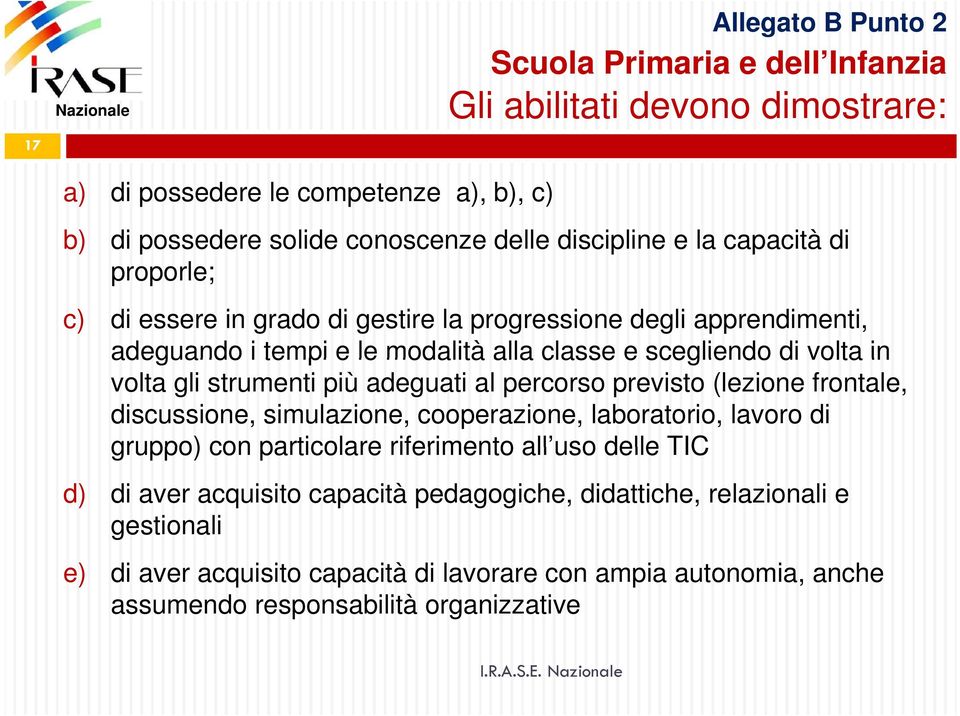 gli strumenti più adeguati al percorso previsto (lezione frontale, discussione, simulazione, cooperazione, laboratorio, lavoro di gruppo) con particolare riferimento all uso delle