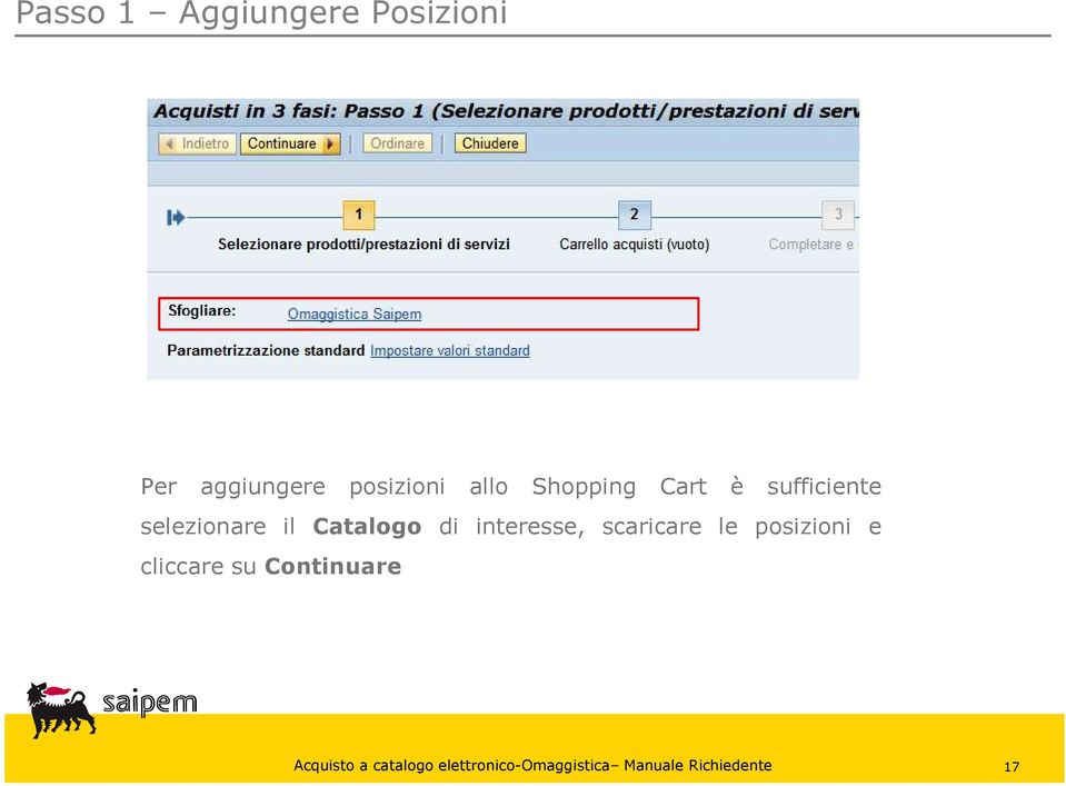 selezionare il Catalogo di interesse,