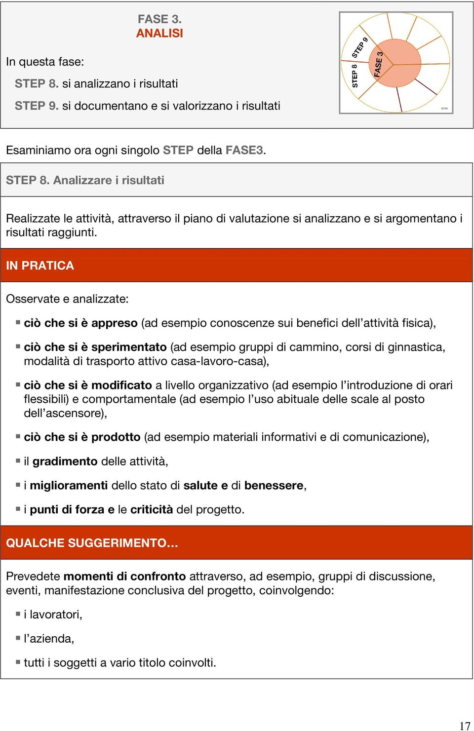 modalità di trasporto attivo casa-lavoro-casa), ciò che si è modificato a livello organizzativo (ad esempio l introduzione di orari flessibili) e comportamentale (ad esempio l uso abituale delle