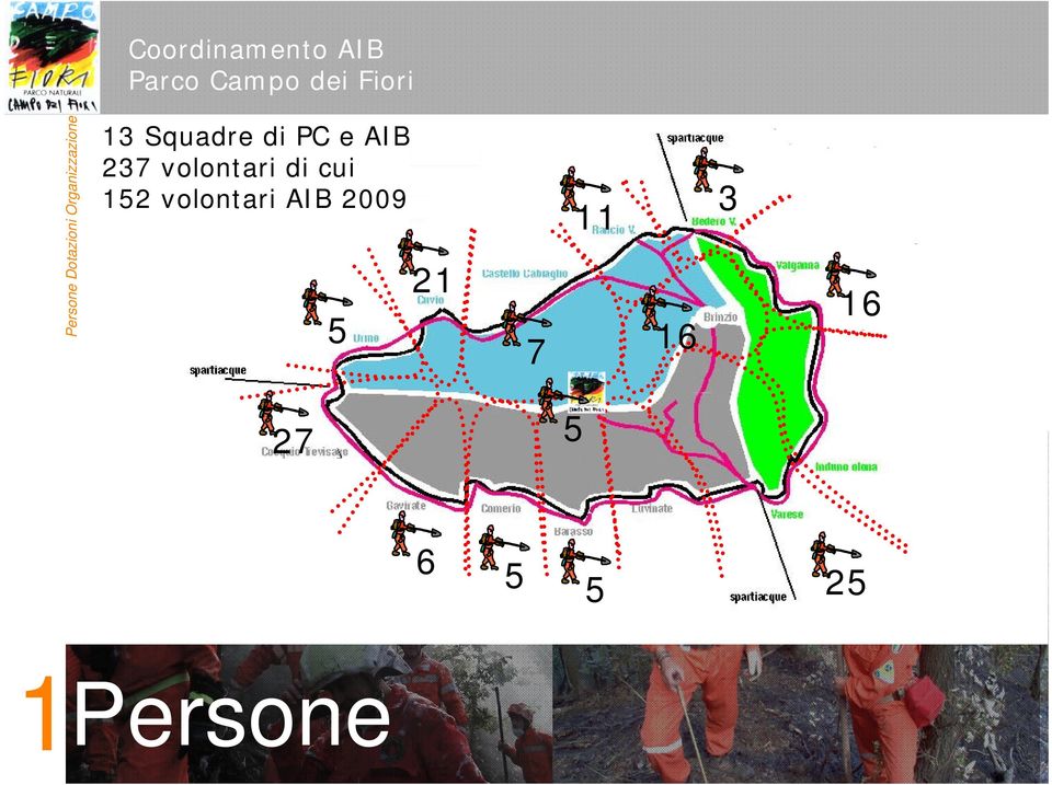 237 volontari di cui 152 volontari AIB