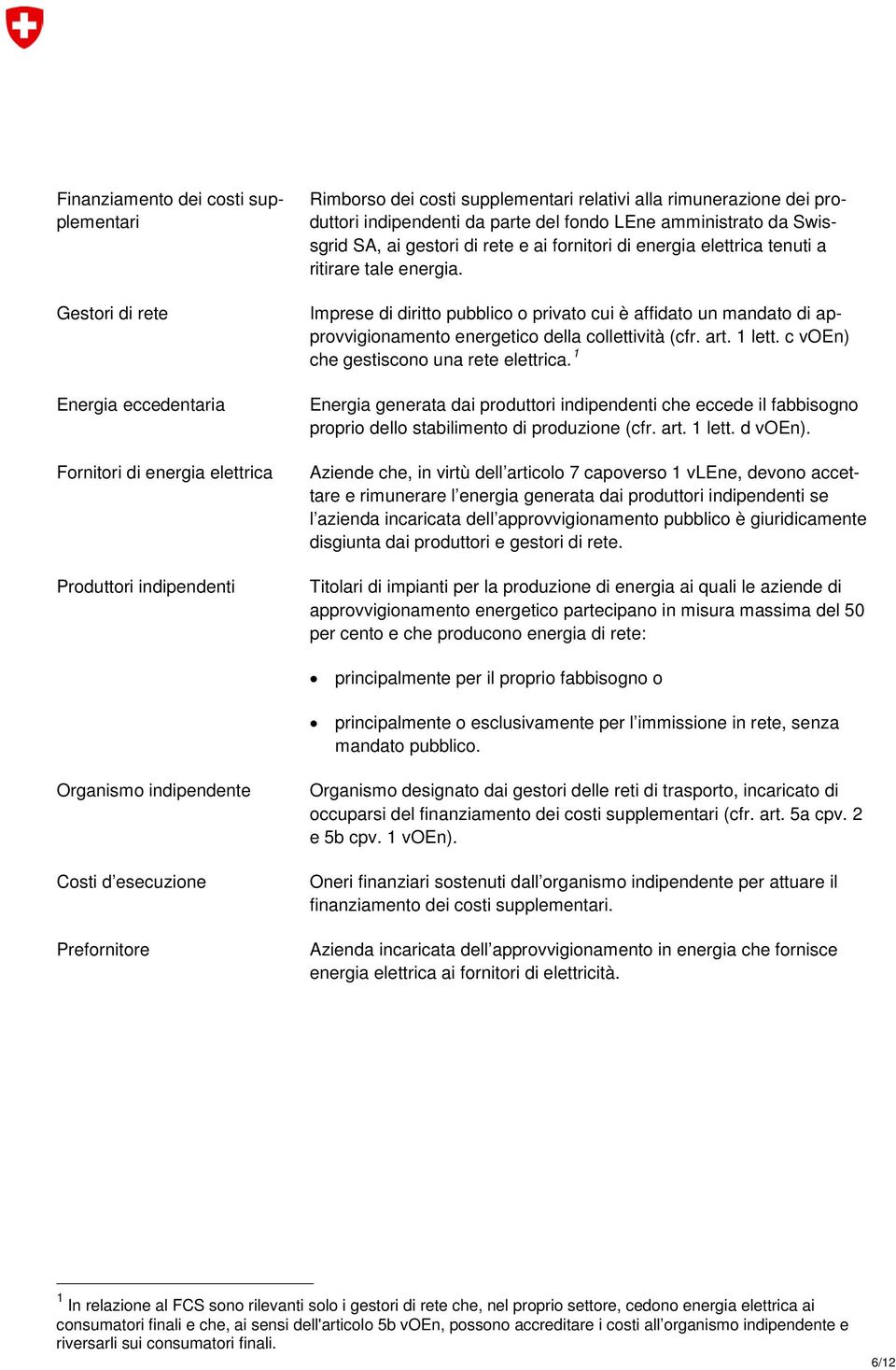 Imprese di diritto pubblico o privato cui è affidato un mandato di approvvigionamento energetico della collettività (cfr. art. 1 lett. c voen) che gestiscono una rete elettrica.