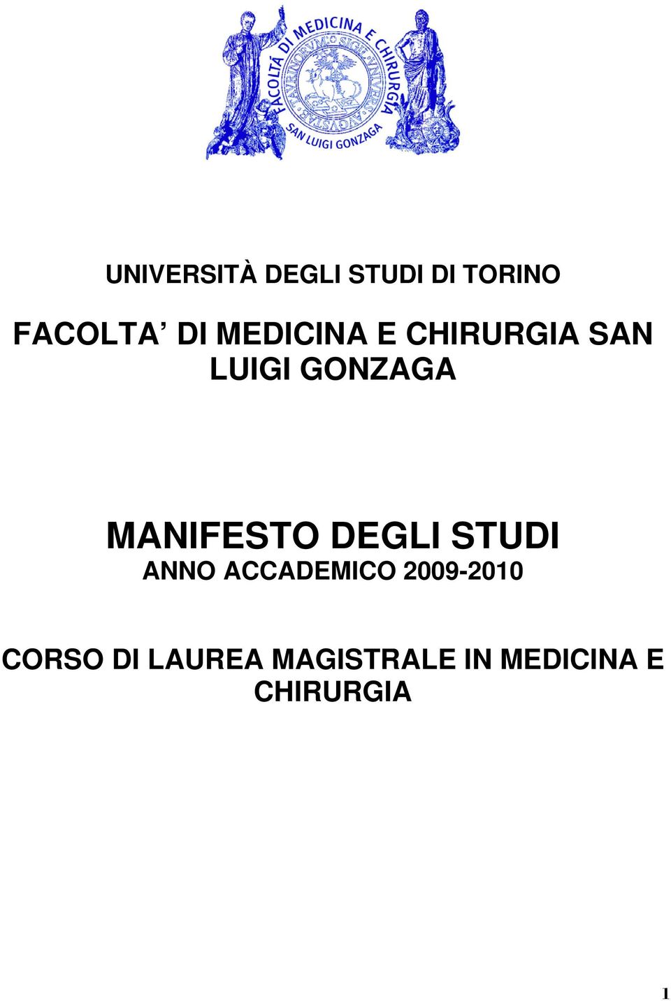 MANIFESTO DEGLI STUDI ANNO ACCADEMICO