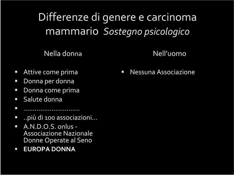 Salute donna..più di 100 associazioni A.N.D.O.S. onlus -