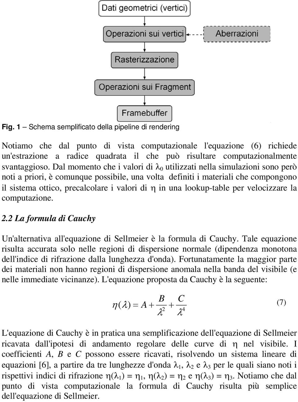 Dal momento che i valori di λ utilizzati nella simulazioni sono però noti a priori, è comunque possibile, una volta definiti i materiali che compongono il sistema ottico, precalcolare i valori di η