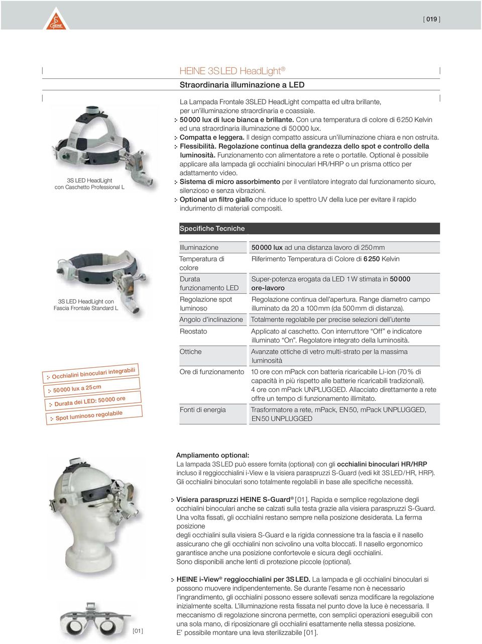 Il design compatto assicura un illuminazione chiara e non ostruita. Flessibilità. Regolazione continua della grandezza dello spot e controllo della luminosità.