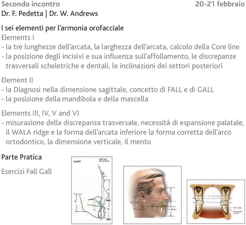 influenza sull affollamento, le discrepanze trasversali scheletriche e dentali, le inclinazioni dei settori posteriori Element II - la Diagnosi nella dimensione sagittale, concetto di