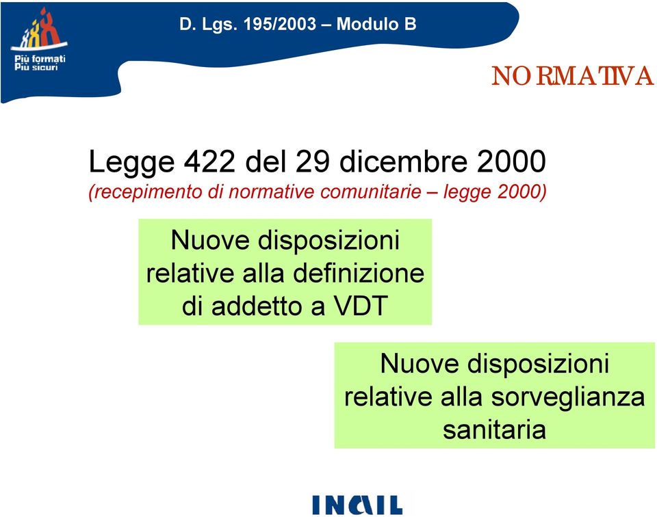 Nuove disposizioni relative alla definizione di