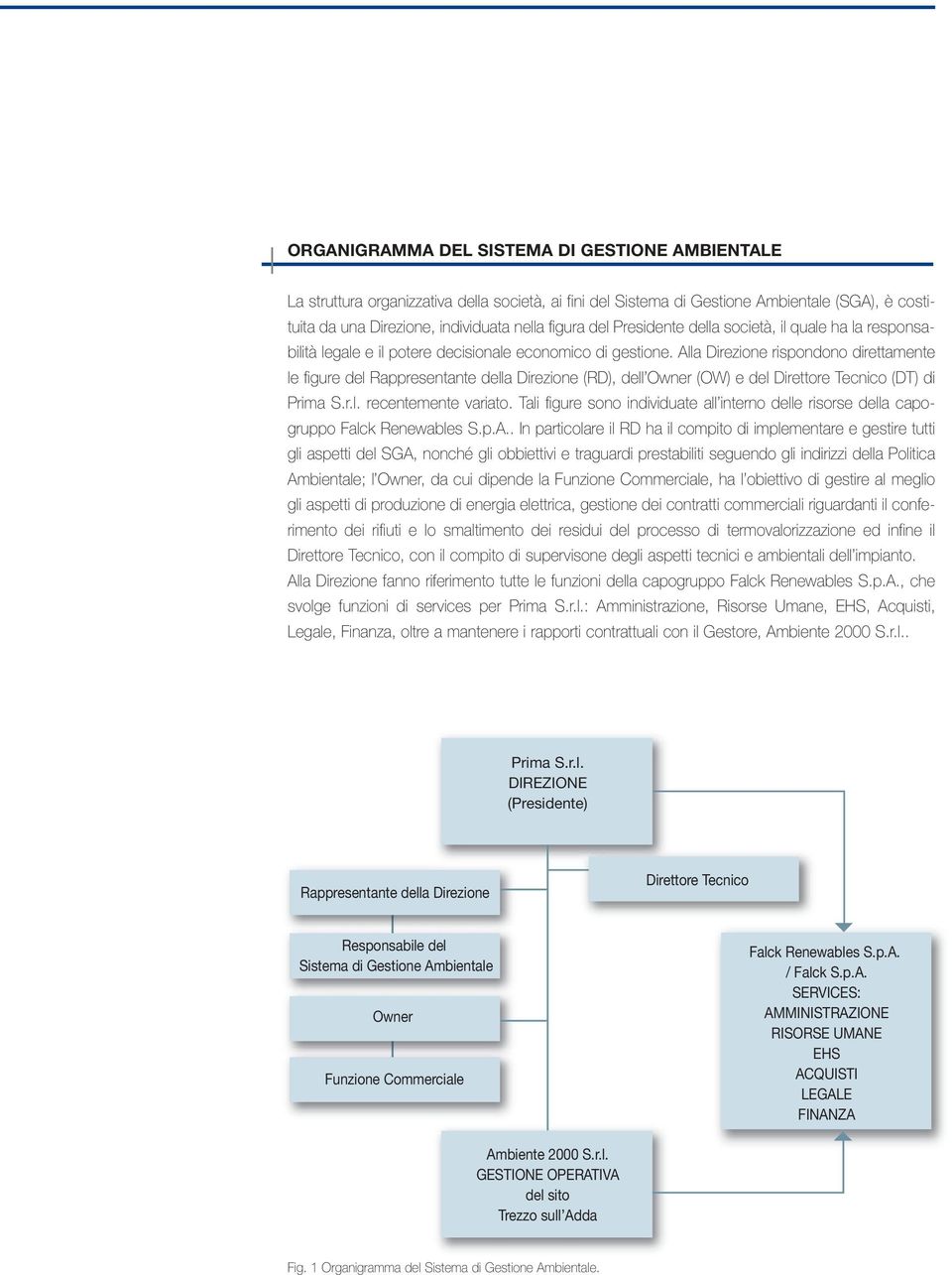 Alla Direzione rispondono direttamente le figure del Rappresentante della Direzione (RD), dell Owner (OW) e del Direttore Tecnico (DT) di Prima S.r.l. recentemente variato.