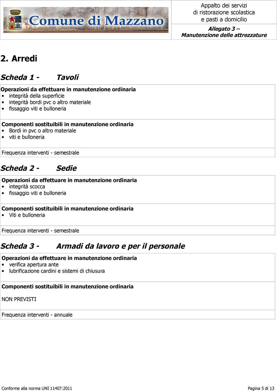 fissaggio viti e bulloneria Viti e bulloneria Scheda 3 - Armadi da lavoro e per il personale verifica