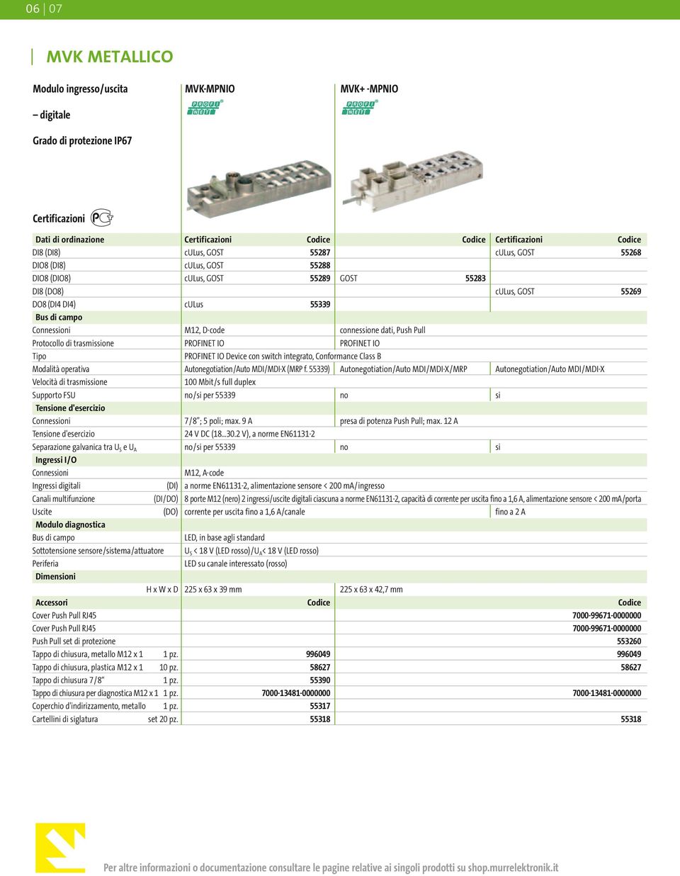 integrato, Conformance Class B Modalità operativa Autonegotiation/Auto MDI/MDI-X (MRP f.