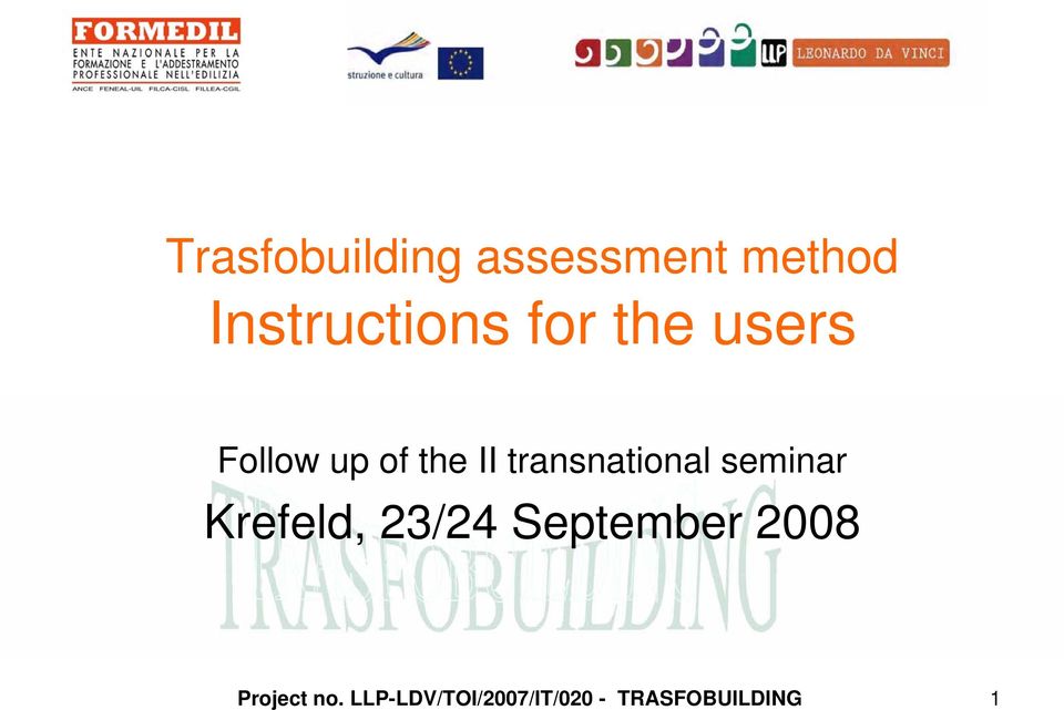 transnational seminar Krefeld, 23/24 September