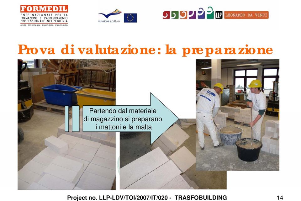 preparano i mattoni e la malta Project