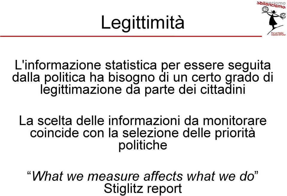 La scelta delle informazioni da monitorare coincide con la selezione