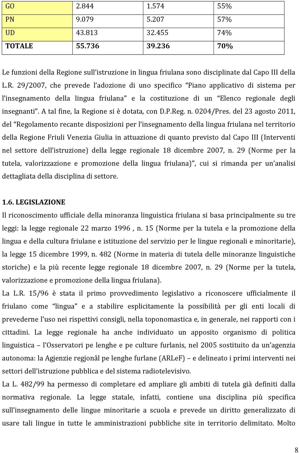 29/2007, che prevede l adozione di uno specifico Piano applicativo di sistema per l insegnamento della lingua friulana e la costituzione di un Elenco regionale degli insegnanti.