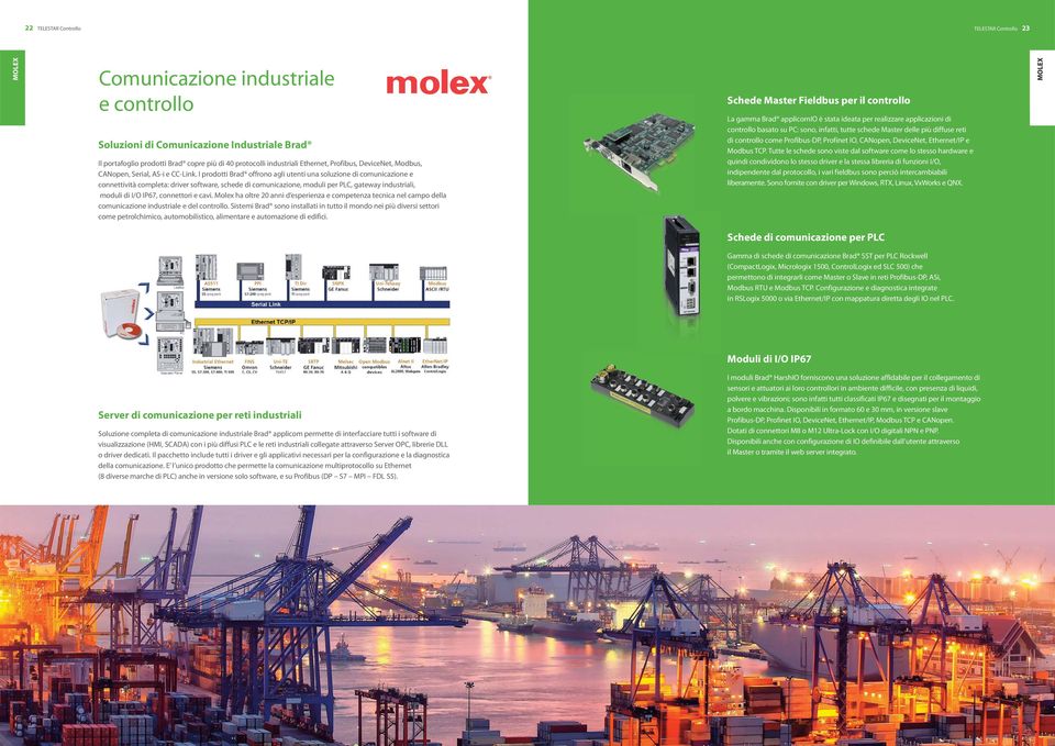 I prodotti Brad offrono agli utenti una soluzione di comunicazione e connettività completa: driver software, schede di comunicazione, moduli per PLC, gateway industriali, moduli di I/O IP67,