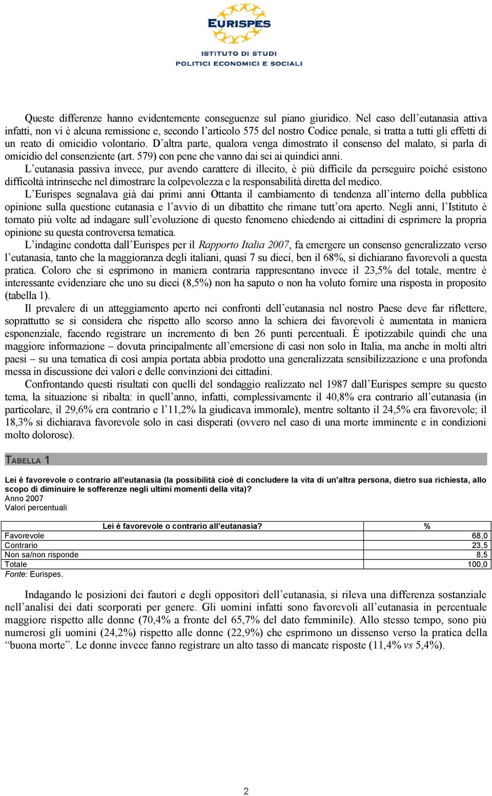 D altra parte, qualora venga dimostrato il consenso del malato, si parla di omicidio del consenziente (art. 579) con pene che vanno dai sei ai quindici anni.