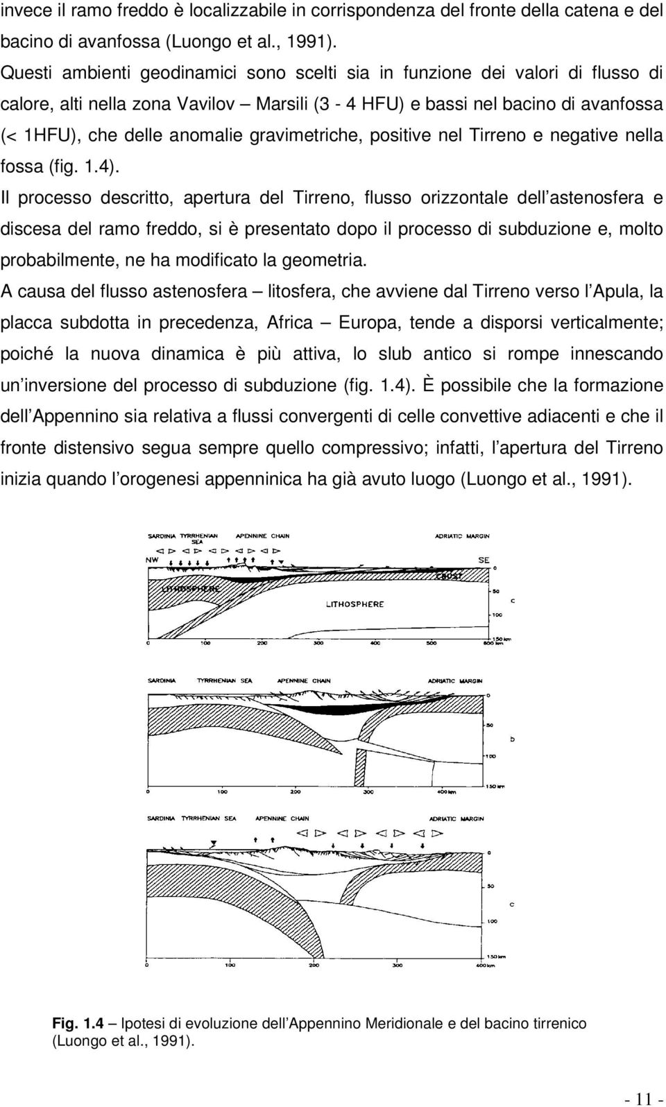 gravimetriche, positive nel Tirreno e negative nella fossa (fig. 1.4).