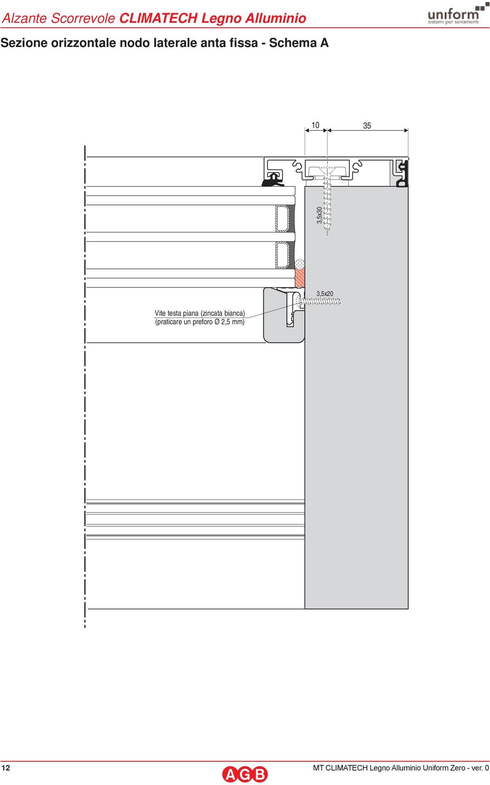 fissa - Schema A 10 35 3,5x20 Vite testa piana