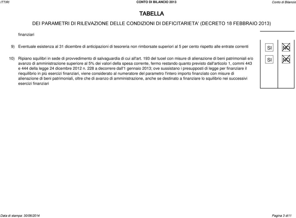 193 del tuoel con misure di alienazione di beni patrimoniali e/o avanzo di amministrazione superiore al 5% dei valori della spesa corrente, fermo restando quanto previsto dall'articolo 1, commi 443 e