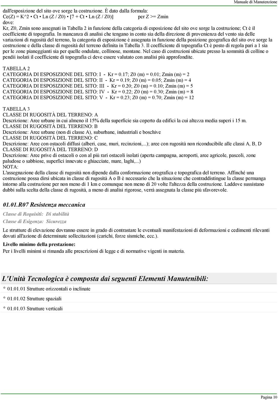 costruzione; Ct è il coefficiente di topografia.