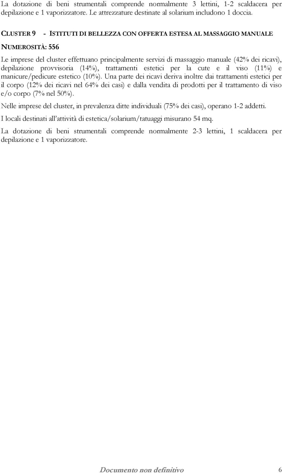 provvisoria (14%), trattamenti estetici per la cute e il viso (11%) e manicure/pedicure estetico (10%).