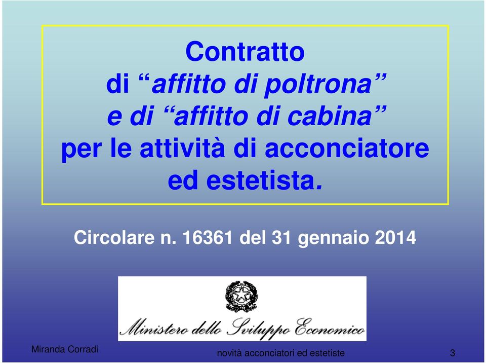 acconciatore ed estetista. Circolare n.