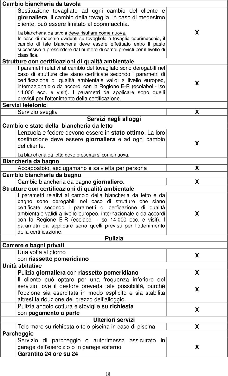 In caso di macchie evidenti su tovagliolo o tovaglia coprimacchia, il cambio di tale biancheria deve essere effettuato entro il pasto successivo a prescindere dal numero di cambi previsti per il