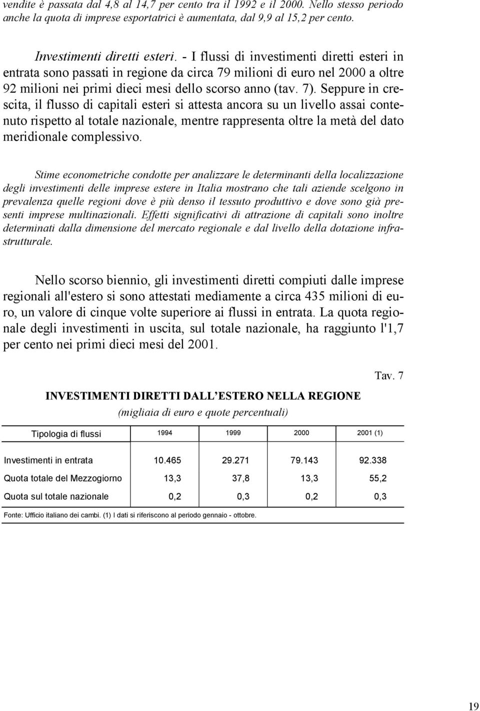 Seppure in crescita, il flusso di capitali esteri si attesta ancora su un livello assai contenuto rispetto al totale nazionale, mentre rappresenta oltre la metà del dato meridionale complessivo.