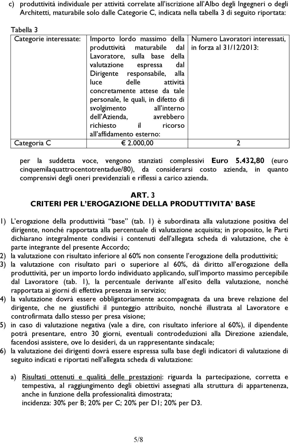 concretamente attese da tale personale, le quali, in difetto di svolgimento all interno dell Azienda, avrebbero richiesto il ricorso all affidamento esterno: Numero Lavoratori interessati, in forza