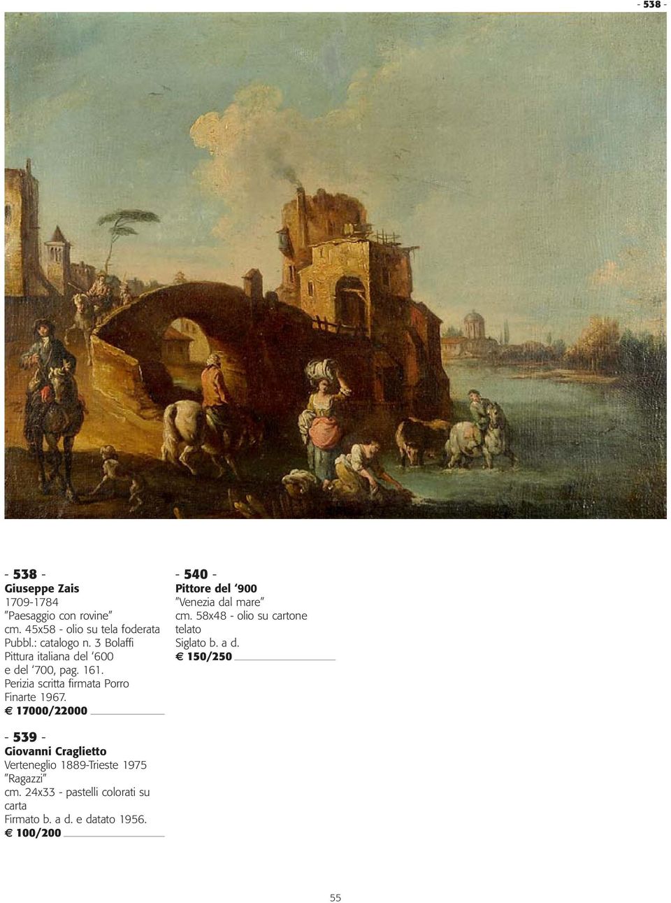 17000/22000-540 - Pittore del 900 Venezia dal mare cm. 58x48 - olio su cartone telato Siglato b. a d.