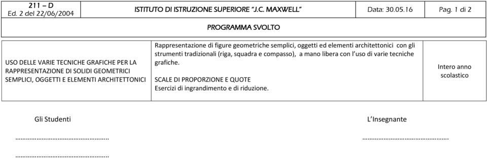 architettonici con gli strumenti tradizionali (riga, squadra e compasso), a mano libera con l uso di