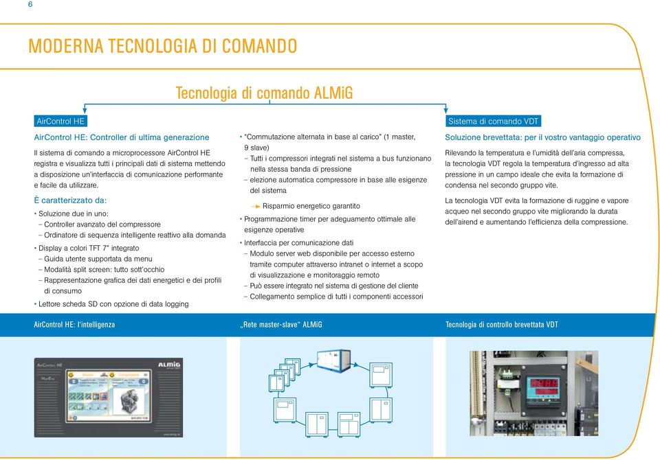 È caratterizzato da: Soluzione due in uno: Controller avanzato del compressore Ordinatore di sequenza intelligente reattivo alla domanda Display a colori TFT 7 integrato Guida utente supportata da