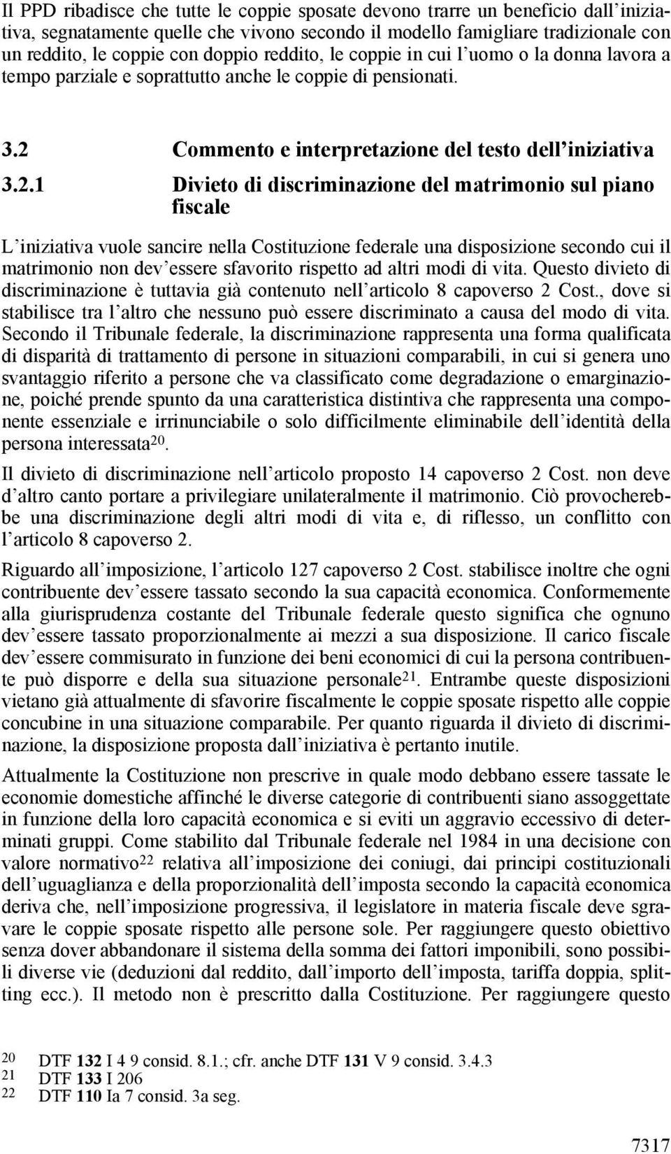 Commento e interpretazione del testo dell iniziativa 3.2.