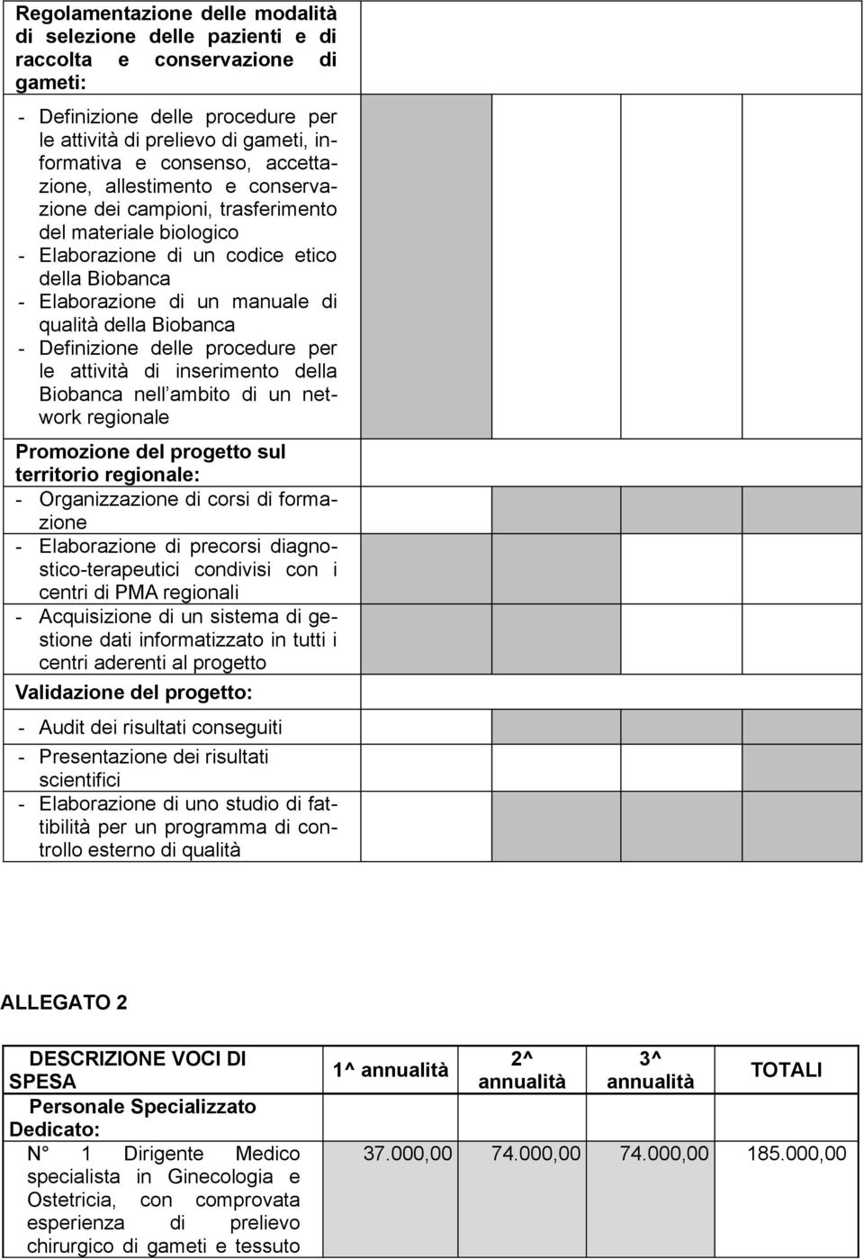 - Definizione delle procedure per le attività di inserimento della Biobanca nell ambito di un network regionale Promozione del progetto sul territorio regionale: - Organizzazione di corsi di