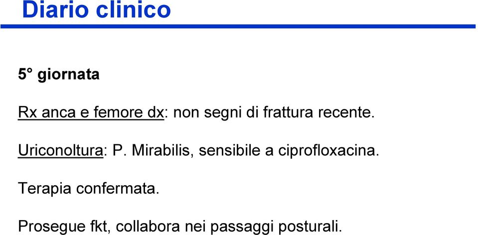 Mirabilis, sensibile a ciprofloxacina.