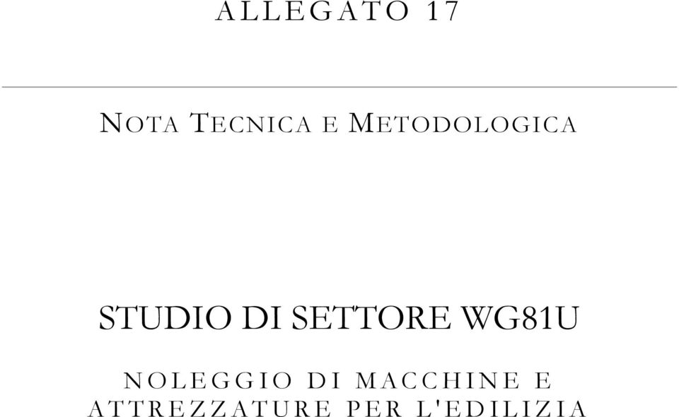 SETTORE WG81U NOLEGGIO DI