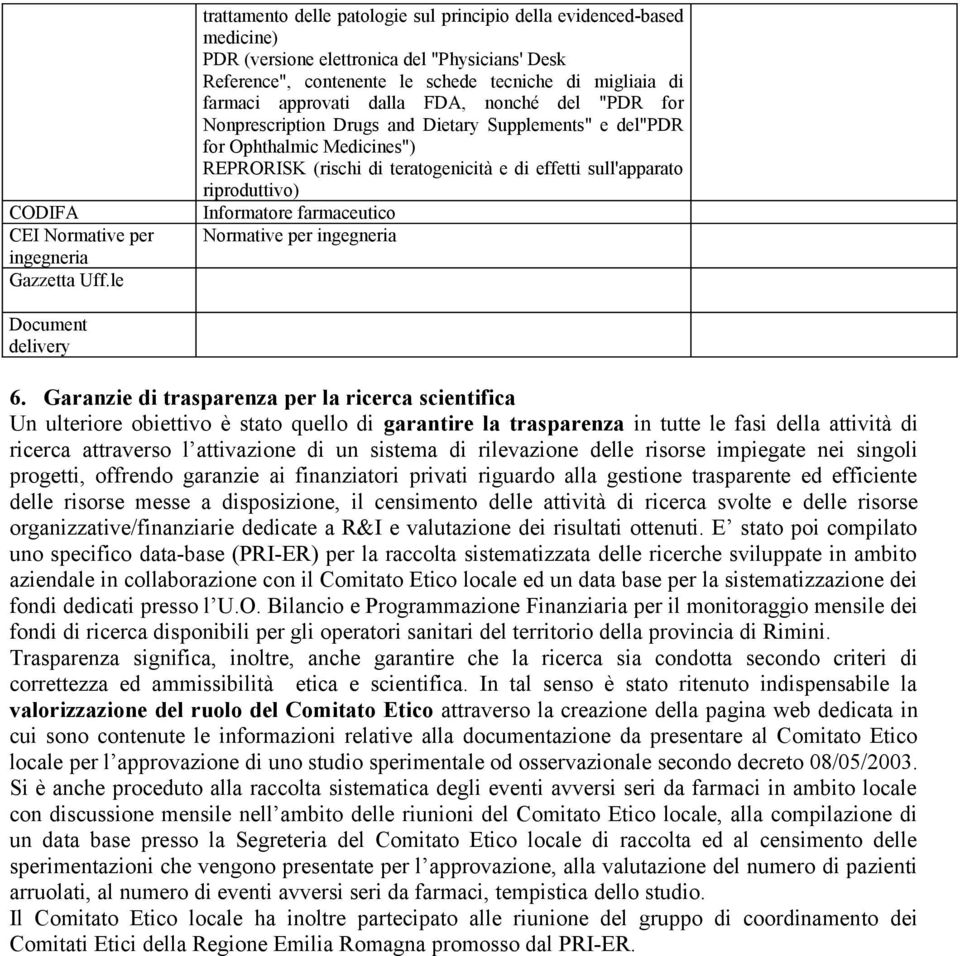 dalla FDA, nonché del "PDR for Nonprescription Drugs and Dietary Supplements" e del"pdr for Ophthalmic Medicines") REPRORISK (rischi di teratogenicità e di effetti sull'apparato riproduttivo)