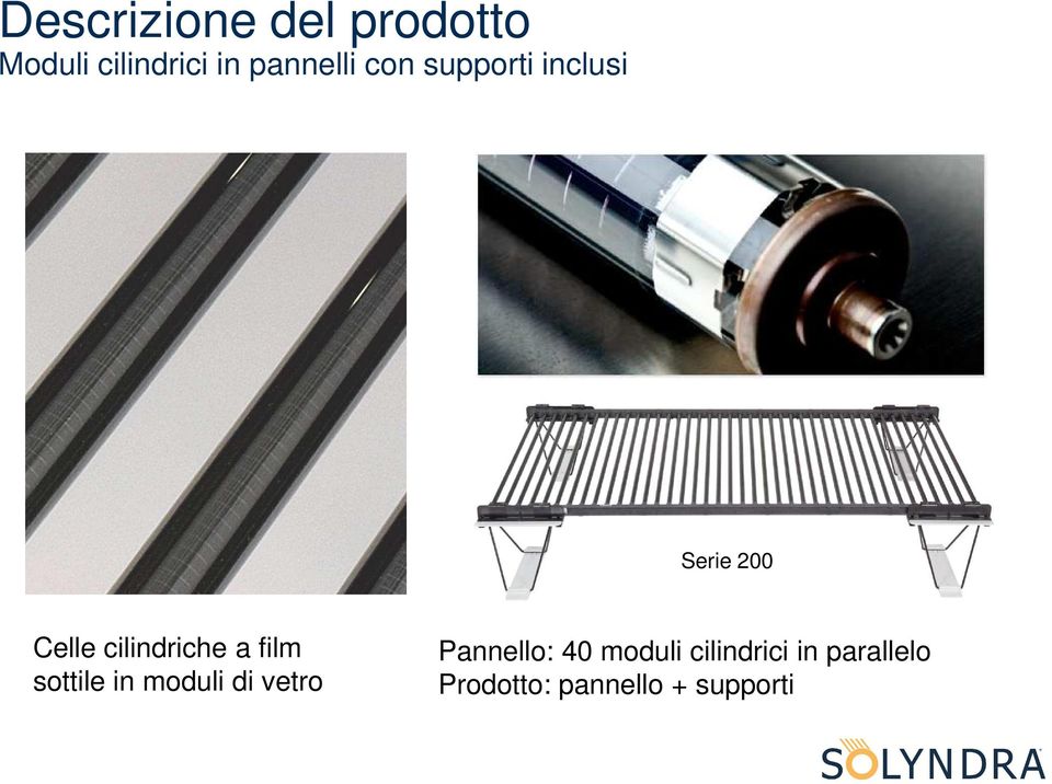 cilindriche a film sottile in moduli di vetro