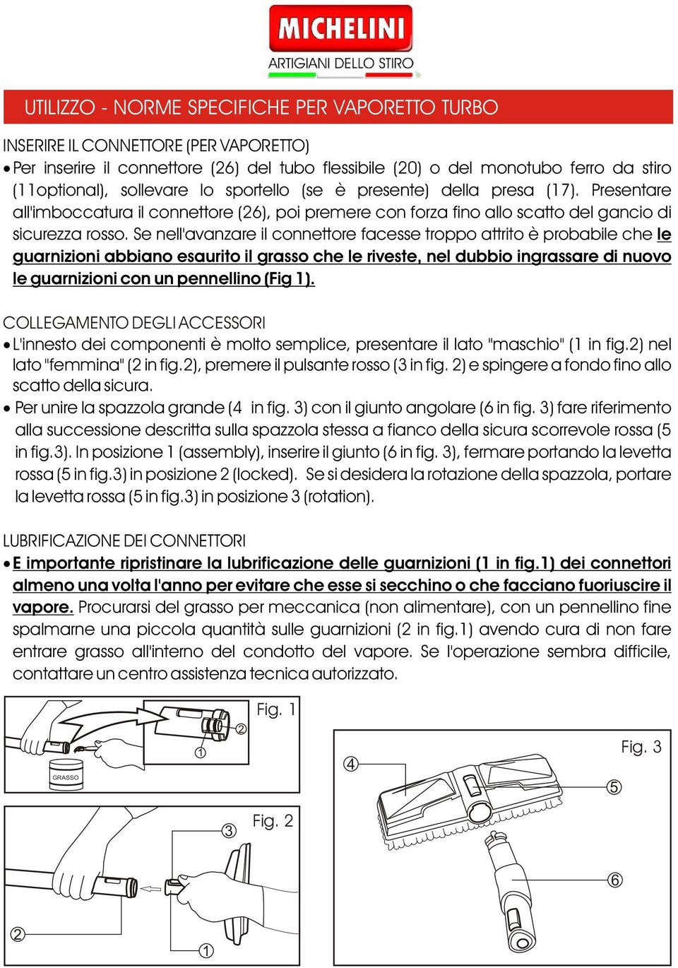 Se nell'avanzare il connettore facesse troppo attrito è probabile che le guarnizioni abbiano esaurito il grasso che le riveste, nel dubbio ingrassare di nuovo le guarnizioni con un pennellino (Fig 1).