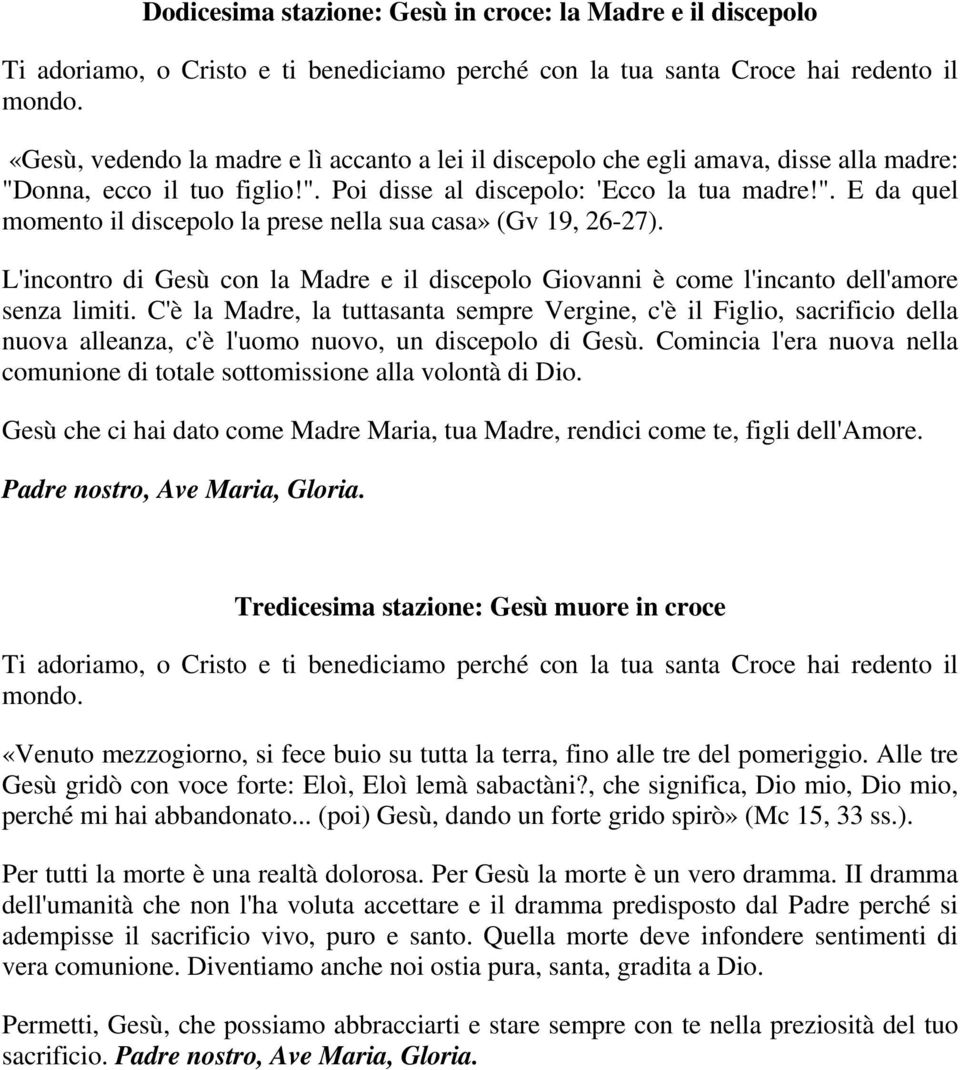 C'è la Madre, la tuttasanta sempre Vergine, c'è il Figlio, sacrificio della nuova alleanza, c'è l'uomo nuovo, un discepolo di Gesù.