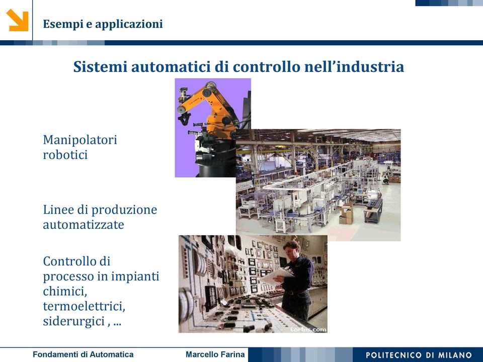 Linee di produzione automatizzate Controllo di