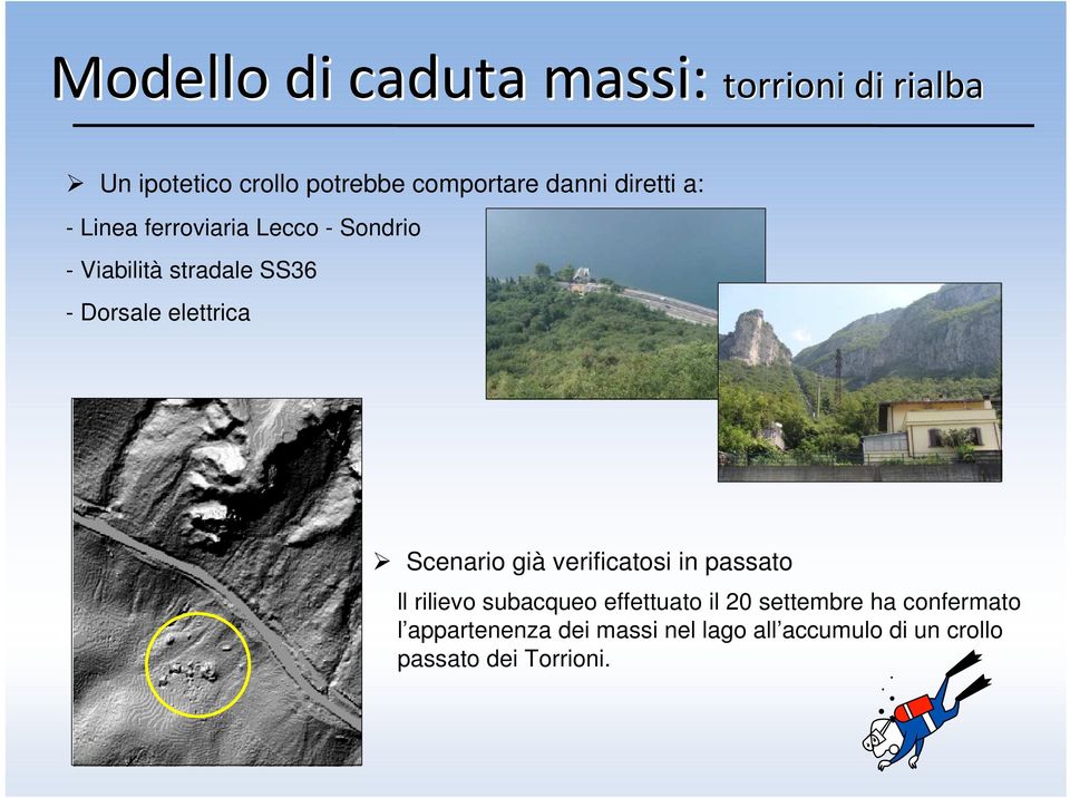 elettrica Scenario già verificatosi in passato ll rilievo subacqueo effettuato il 20