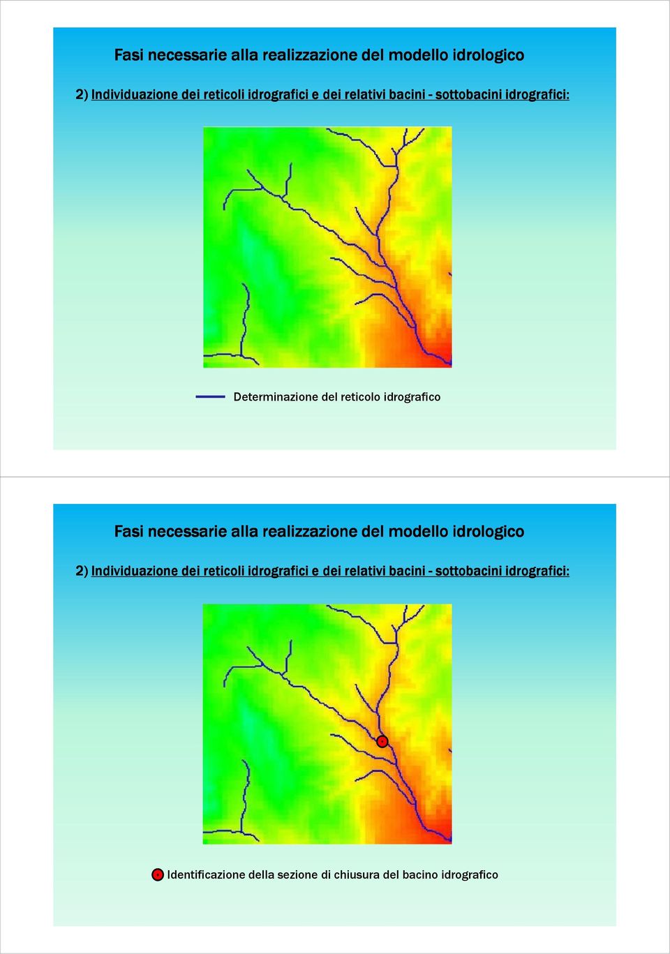 relativi bacini - sottobacini idrografici: Identificazione della sezione di chiusura del bacino