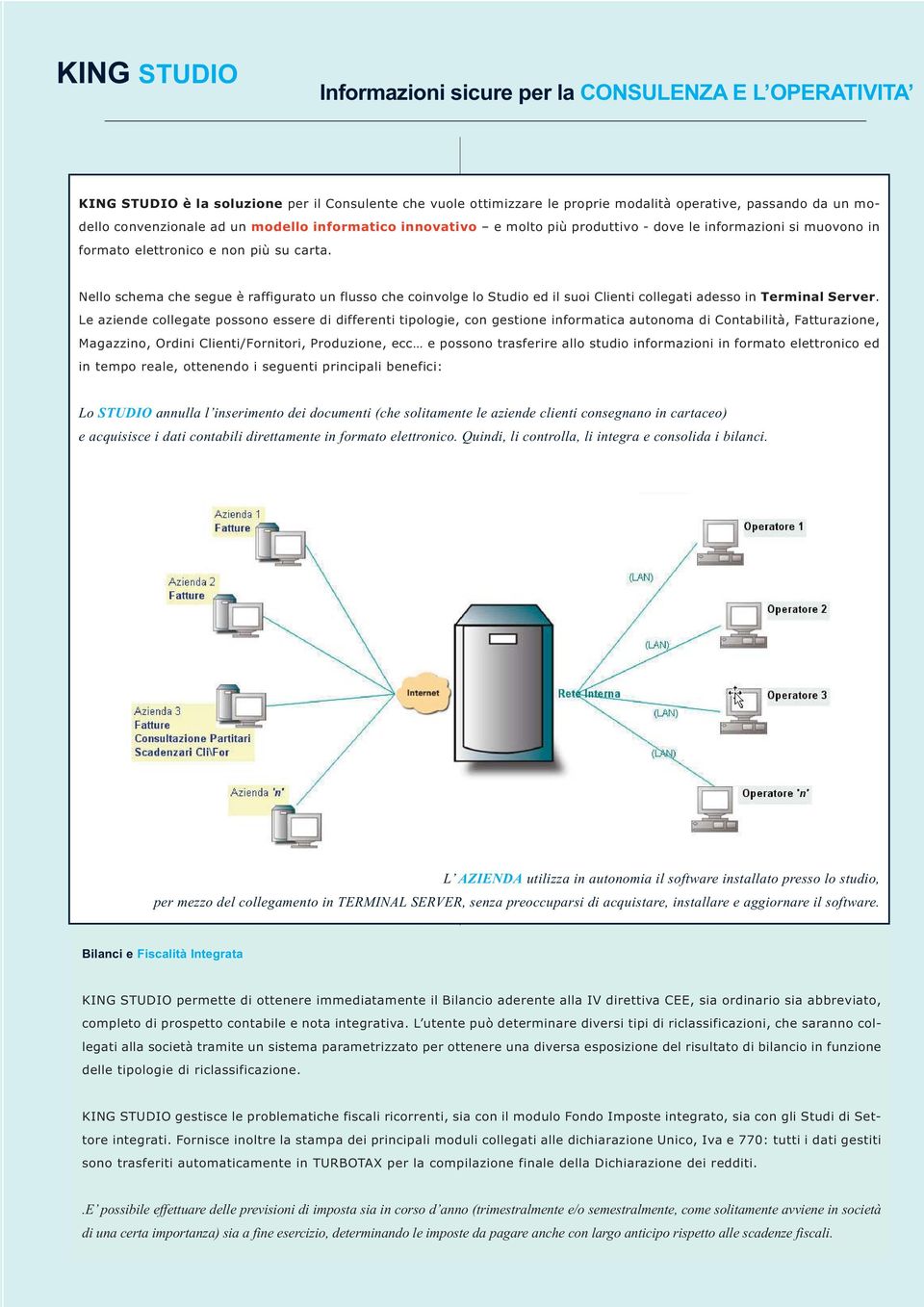 Nello schema che segue è raffigurato un flusso che coinvolge lo Studio ed il suoi Clienti collegati adesso in Terminal Server.