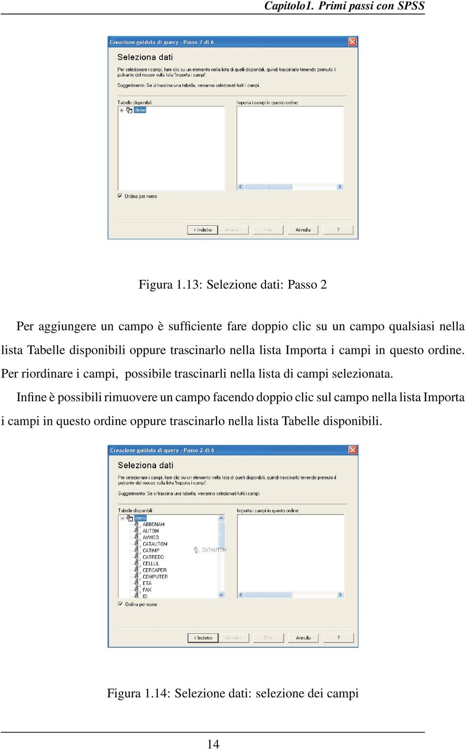 disponibili oppure trascinarlo nella lista Importa i campi in questo ordine.