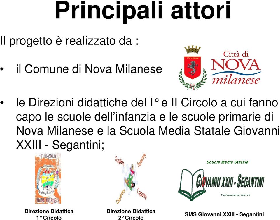Nova Milanese e la Scuola Media Statale Giovanni XXIII - Segantini; Scuola Media Statale Via