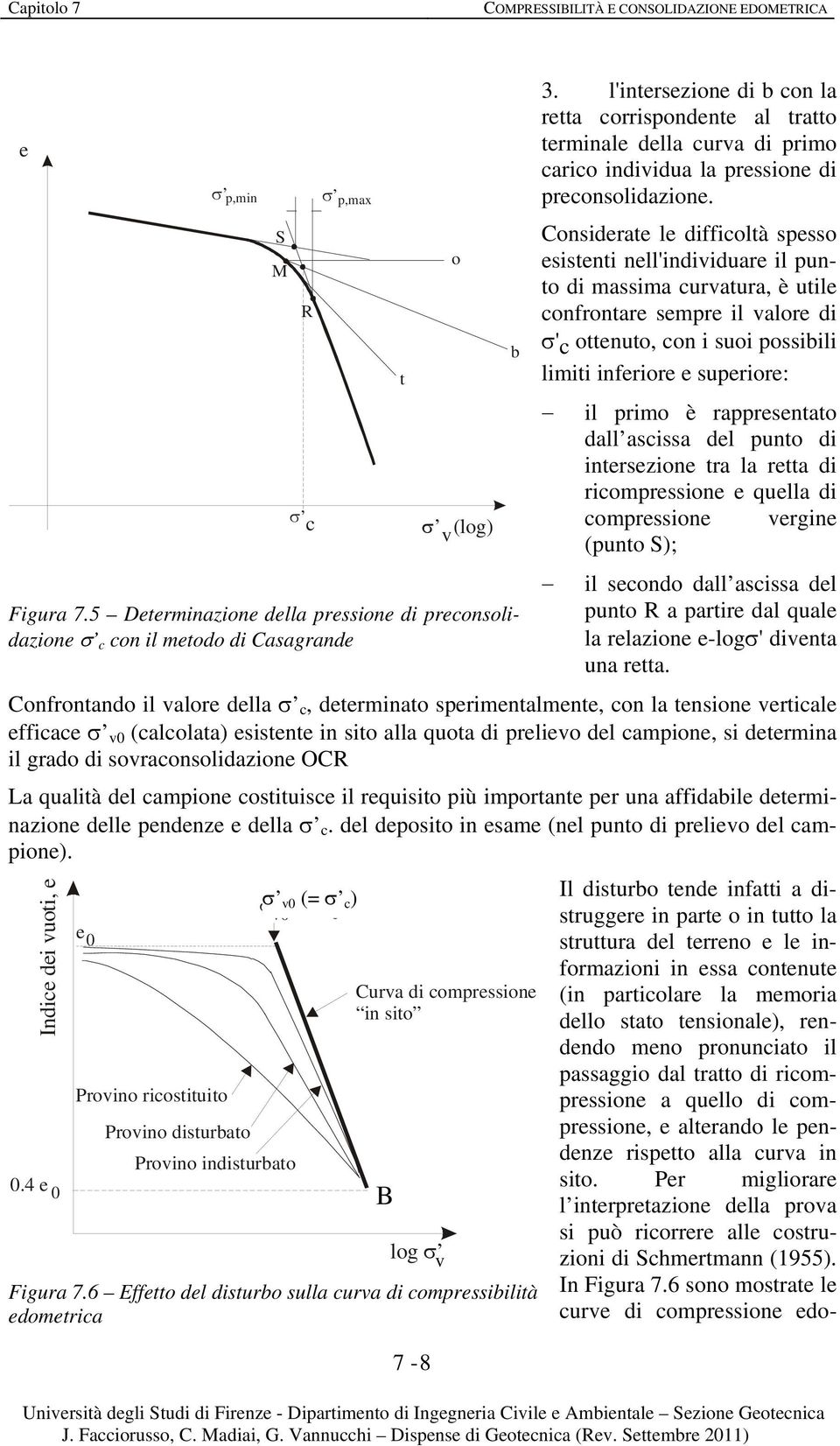 5 Drminazin dlla prssin di prcnslidazin c cn il md di Casagrand 3. linrszin di b cn la ra crrispndn al ra rminal dlla cura di prim caric indiidua la prssin di prcnslidazin.