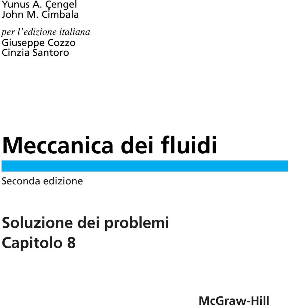 Cozzo Cinzia Santoro Meccanica dei fluidi