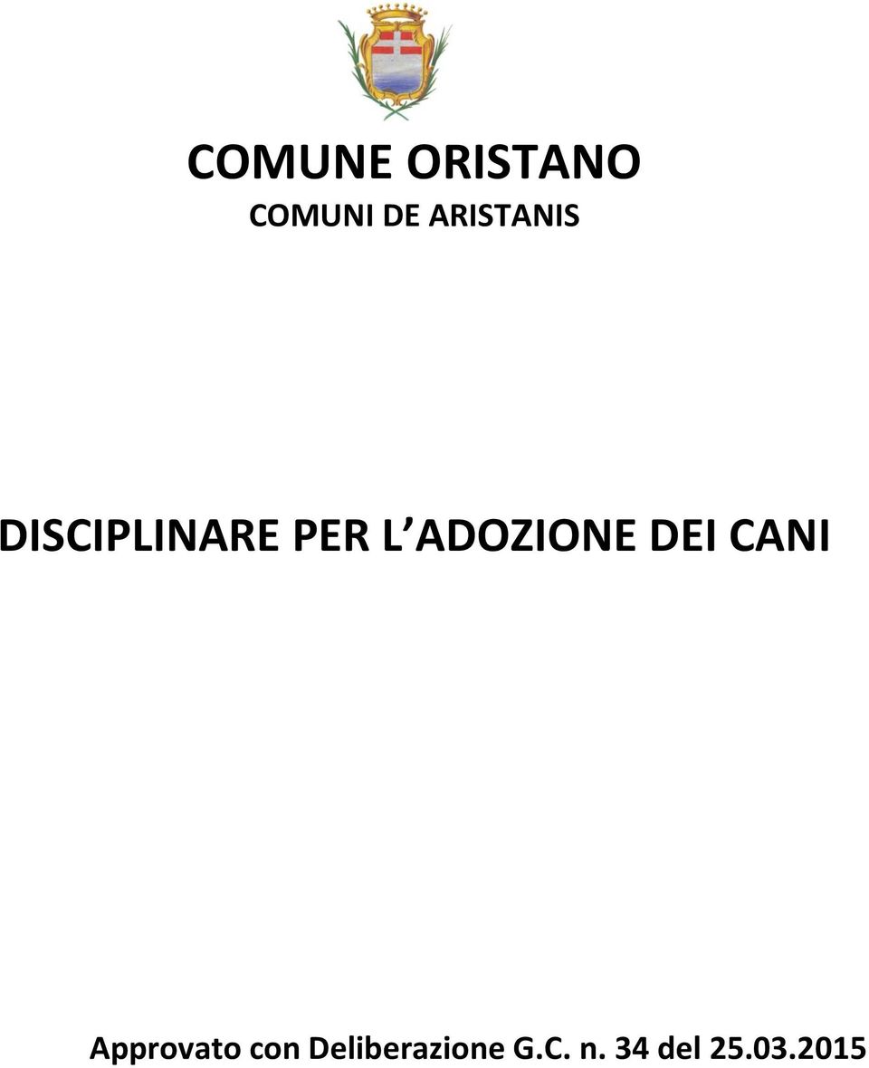 ADOZIONE DEI CANI Approvato con